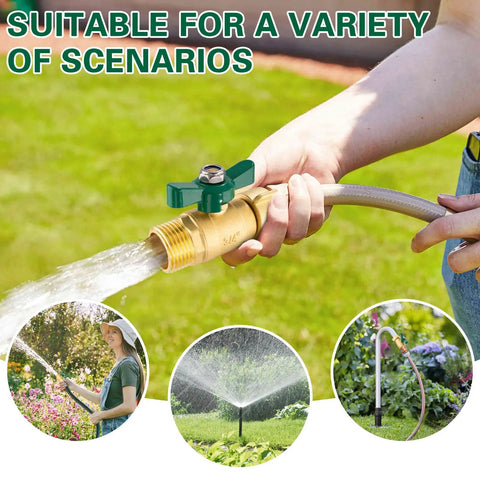 Full Flow Garden Hose Shut Off Valve Heavy Duty 3/4 Inch Brass Ball Valve With 360 Degree Swivel Joint used in garden watering