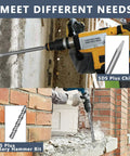12 Piece SDS Plus Rotary Hammer Drill Bit And Chisel Set, 6 Inch used on concrete wall and brick for construction