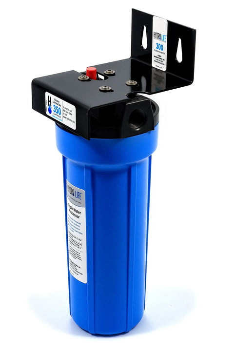 One Step Carbon Filtration System For Steamers And Ice Machines Keeps Your Gear Running Smooth With 2.5 GPM Flow Premium Granular Activated Carbon Cartridge Removes Rust And Lead Low Maintenance Filtration blue filtration unit