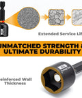 Close-up of a socket from 51-Piece Magnetic Nut Driver Set With Color-Coded Deep And Standard Drivers, highlighting strength and durability.