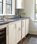 Modern kitchen with Contemporary Polished Nickel And Golden Champagne Cabinet Knob For Cabinets And Furniture, Esquire Series 2 And Five Eighths Inch Diameter Drawer Knob, Sleek Modern Hardware, 1 Pack on cabinets.