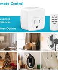 Remote Control Outlet With 100 Ft RF Signal Wireless On Off Plug For Household Appliances Battery Included 15 Amp 1875 Watt