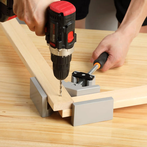 Corner Clamps For Woodworking 2 Pack 90 Degree Right Angle Clamps With Adjustable Swing Jaw Aluminum Alloy in use on wood