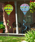 Two Pack Hot Air Balloon Wind Spinners For Outdoor Hanging Garden Decor, Large Windmill Balloons With Hummingbird And Butterfly Design