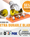 Person using Premium Glass Bottle Cutter Kit For DIY Projects With Safety Gloves And Accessories All In One For Beer And Wine Bottles