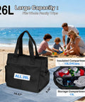 Two In One Soft Cooler Bag With Leakproof Insulation Collapsible Design for Beach and Camping next to family on beach