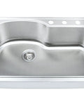 Offset Single Bowl Topmount Stainless Steel Kitchen Sink 18 Gauge Built Tough With Scratch Resistant Matte Finish Type 304