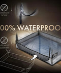 Mushroom Grow Tent With 6500K LED Light And Timer, Four Tier Shelves Fit Up To Eight Monotubs showing waterproof tray detail