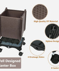 2 Pack Raised Garden Bed Planter Box With Trellis 63 Inch Tall Outdoor Tomato Planters For Climbing Vegetables Flowers And Vines Tomato Cage With Wheels featuring PP material, drainage holes and casters.