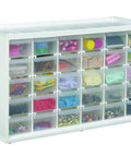 Store In Drawer Cabinet With 30 Drawers Wall Mountable Craft Organizer For Beads Buttons Thread Inks Embellishments And Small Tools In Clear And White