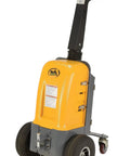 Heavy Duty Electric Powered Tugger With 1000 Lb Pull Capacity For Effortless Factory Material Handling Featuring ergonomic handle and bright yellow finish.