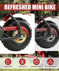 Rear view of mini bike with 40 Tooth 420 Chain Mini Bike Sprocket Fits Coleman CT100U CC100X Baja Doodle Bug DB30 Mega Moto MMB105