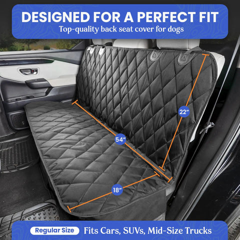 Back Seat Dog Car Cover Without Hammock 54 Inches Wide Waterproof Non Slip Heavy Duty Seat Protector in car interior