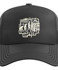Evolution Graphic Plumbing Trade Trucker Hat With Adjustable Mesh Back And Snap Closure, structured foam cap with plumbing design.