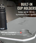 Insulated Rolling Cooler With Wheels That Keeps Ice For Days, Leak-Resistant Hard Ice Chest with built-in cup holders and drain channels.