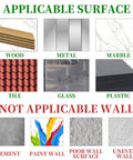 Applicable and non-applicable surfaces for Matte Black Adhesive Wall Hooks 2 Pack Heavy Duty Stick On Hooks No Drilling Needed Damage Free Install