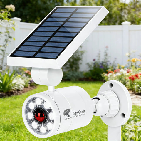 Solar Motion Sensor Lights Outdoor Aluminum Flood Light For Exterior Security Cams And Pathways with solar panel and LEDs