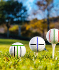 8 Pack Precision Golf Ball Marker Set With 4 Color Marking Stencils And 4 Vibrant Markers For Quick Alignment On The Green, balls on grass