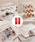 Display of 8 Pack Clear Acrylic Self Adhesive Hinges 45x35mm on various DIY boxes and cases.