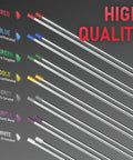 Red Tip One Eighth Inch TIG Tungsten Electrode Seven Inch Length WT20 EWTh2 10 Pack with color-coded tips
