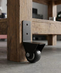 8 Piece L Shaped Plate Casters For Furniture And Luggage With Rubber Wheels, Bottom Mount Fixed Casters For One And A Half Inch Fit