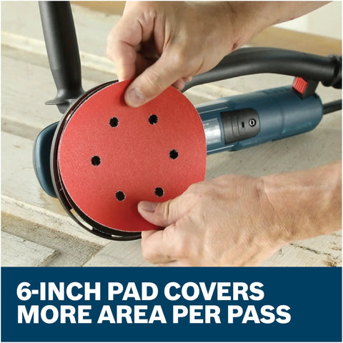 Heavy Duty Electric Orbital Sander Featuring A Kick Butt Turbo Mode For Brutal Wood Stock Removal And Smooth As Silk Finishing - 7.5 Amp Corded Power Tool Makes Hardwood Flooring Jobs A Total Breeze with 6-inch pad.