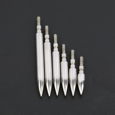 Screw In Archery Field Points Set Stainless Steel Target Tips 100 125 150 200 250 300 Grain with Rubber O Ring in various sizes