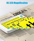 Must Have Portable Digital Magnifier Reading Aid With Foldable Handle 5.0 Inch LCD Screen 4X To 32X Zoom on newspaper text