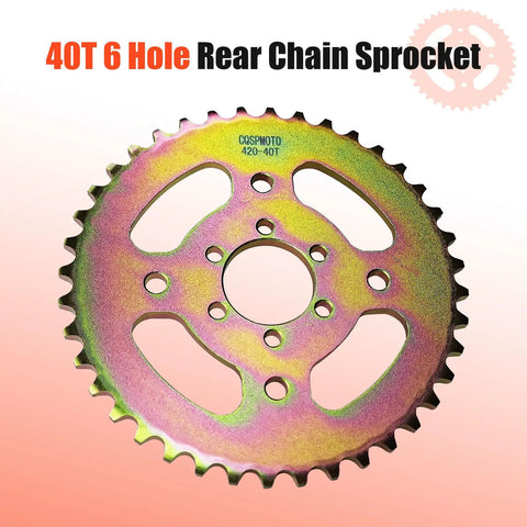 40T High Speed Rear Chain Sprocket 6 Hole 37mm Bore for 420 Chain Fits Mini Bikes Like Coleman CT100U CC100X Mega Moto MMB80 Baja Doodle Bug DB30 Motovox MBX10