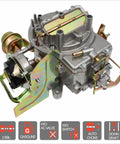 Ford 2100 2150 2 Barrel Carburetor With Electric Choke For 289 302 351 V8 Jeep Engine Mustang Replacement Motorcraft Autolite 2100 2150 Carburetor Beefed Up Performance, silver metal 2-barrel carburetor with electric choke