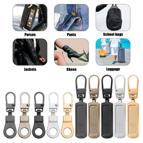Assorted 20 Pack Zipper Pull Replacement Kit With 2 Styles Detachable Sliders Easy Install For Jackets Backpacks And Luggage