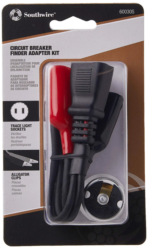 Must Have Adapter Kit For 41210S Circuit Breaker Finder Add On With Light Bulb Socket Adapter And Alligator Clips in packaging