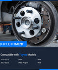 Rear Wheel Bearing And Hub Assembly Replacement For 2010-2015 Prius And 2012-2015 Plug-In, 5 Lug With ABS Installed