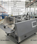 Desktop Automatic Page Feeder For Inkjet Printers With Speedy Sheet Dispenser For Business Cards Paper Bags And Foil Pouches Plug And Play Setup, gray desktop unit in industrial setting.