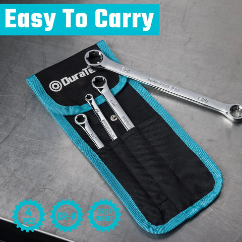 Four Piece E Torx Wrench Set With Double Box End Wrenches In Chrome Vanadium Steel Organized In Pouch For Installation And Removal