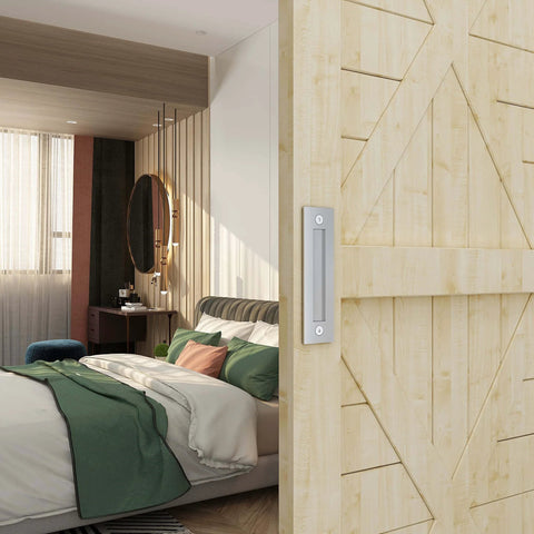 48 Inch Aluminum Bypass Sliding Door Hardware Kit Includes Two 8 Inch Barn Door Handles Commercial Grade Box Track Smooth