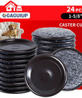 1 5 Eighth Inch Round Carpet Bottom Furniture Caster Cups Reusable Felt Furniture Sliders For Hardwood Floors Tile Laminate And Carpet Keeps Floors Scratch Free And Dents Away Brown Gray 24 Pack shown in a stack