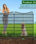 Durable 10 Panel Garden Fencing Kit With Gate 40 Inch High By 23.6 Feet Long No Dig Rustproof Metal Wire Border For Dogs And Rabbits