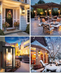 2 Pack Dusk To Dawn Outdoor Wall Lights Matte Black Waterproof Exterior Sconces With Clear Glass Anti Rust in house porch setup