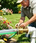 Premium Garden Hose Repair Kit With 3 Male And Female Brass Connectors Plus Stainless Steel Clamps And Gaskets For 5/8 Inch US Thread Hoses Fix Leaks Fast And Keep Your Seasonal Watering Game Strong. brass connector on garden hose repair fitting