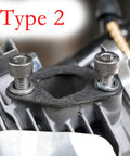 Exhaust Muffler Pipe Mounting Hardware Studs Kit with bolts on engine, Type 2, for 196cc/212cc mini bikes and go-karts