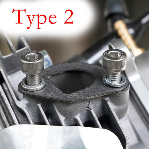 Exhaust Muffler Pipe Mounting Hardware Studs Kit with bolts on engine, Type 2, for 196cc/212cc mini bikes and go-karts