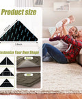 Ultra Thin Non Slip Rug Tape For Hardwood Floors, Double Sided Adhesive Rug Stickers in use, prevents curling on a beige rug