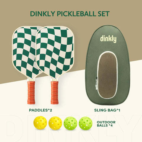 Beginner Friendly Pickleball Paddle Set With Two Graphite Fiberglass Rackets USAPA Approved Includes Four Balls And Carry Bag