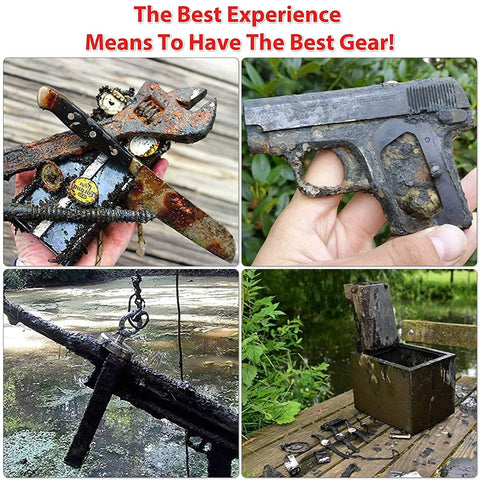 2625 lb pull magnet fishing kit with rope, double-sided 4.57 inch magnet for retrieving metal items from water