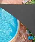 Heavy Duty 16x16x16 Foot Sun Shade Sail Triangle Permeable 185GSM Dark Grey Outdoor All Weather Shade Cover over pool area