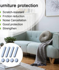 No Sweat Heavy Duty Self Adhesive Furniture Sliders For Carpet And Hardwood Floors Includes Round And Rectangular Chair Glides displayed on a cozy living room sofa.