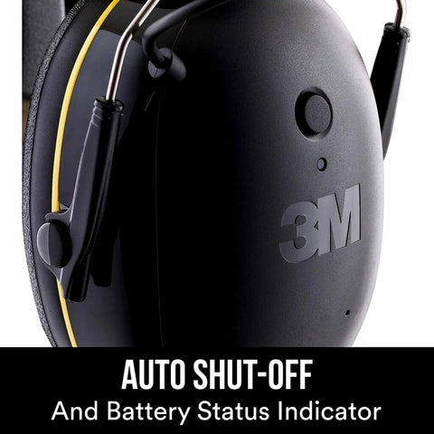 Close-up of WorkTunes Connect Hearing Protector With Bluetooth Wireless Tech And High Fidelity Sound 24 DB NRR Earmuffs in black.