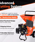 Advanced cutting system of 3 In 1 Wood Chipper Shredder Mulcher For Yard Cleanup Gas Powered 7 HP 212cc with flywheel and hammers.
