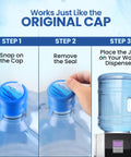 Step-by-step usage guide for Ten Pack USA Made Water Jug Caps For 2 3 5 And 6 Gallon Jugs Spill Proof Replacement Lids Fits 55mm Openings Keeps Water Fresh And Cold Easy Pour Durable Plastic Safe For Home And Office Hydration